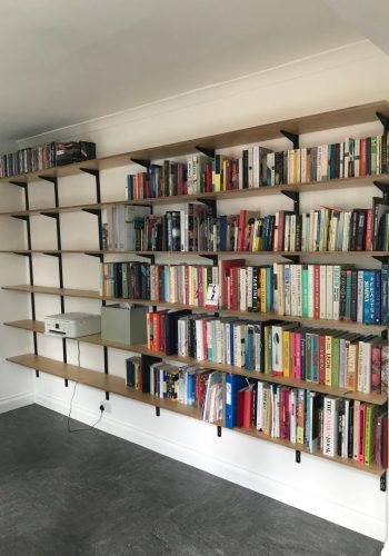 custom built shelving wall